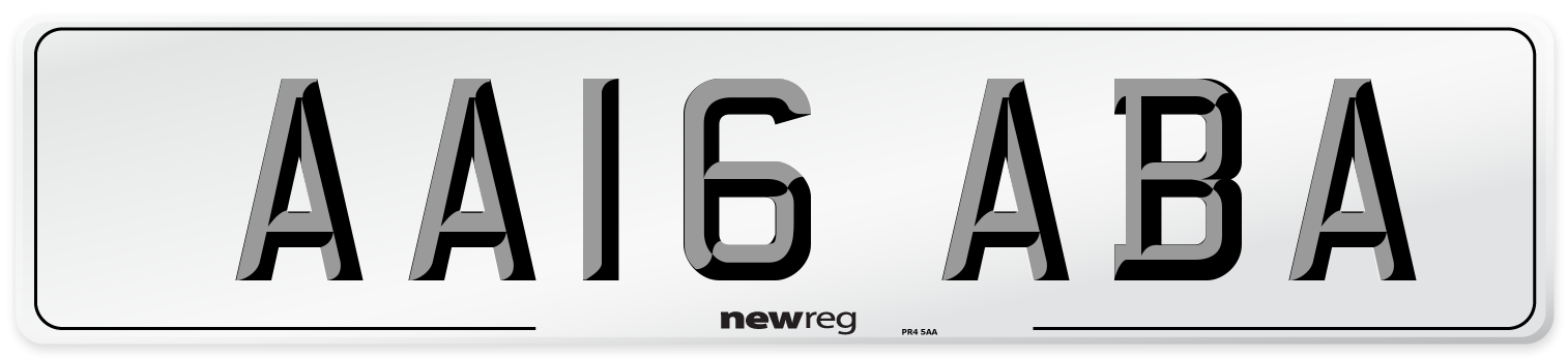 AA16 ABA Number Plate from New Reg